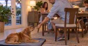 How to Teach a Dog to Settle While You Eat